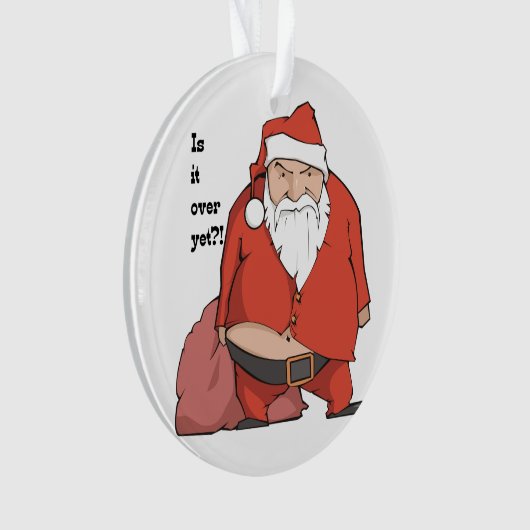 Funny Santa Ornament - Grumpy Santa (voorkant)
