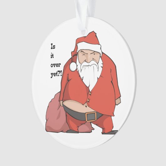 Funny Santa Ornament - Grumpy Santa (voorkant)