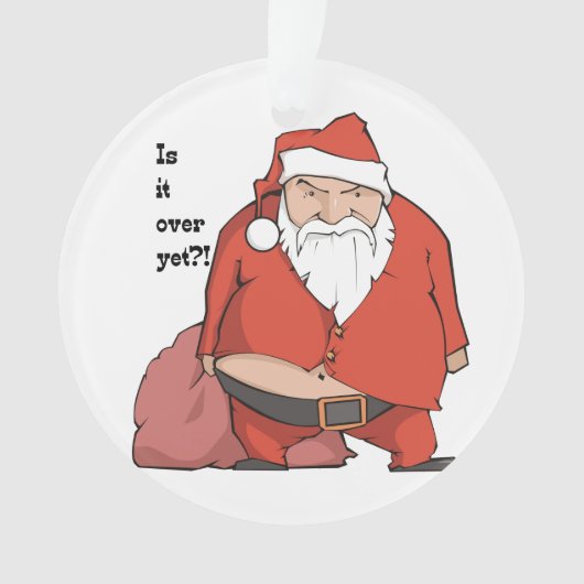 Funny Santa Ornament - Grumpy Santa (voorkant)