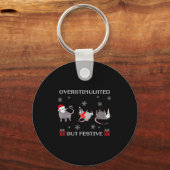 Funny Santa Ossums Overstimulated But Festive Xmas Sleutelhanger (Voorkant)