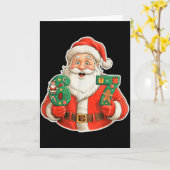 Funny Santa Pajamas Christmas 2025 Six Seven 67 Me Kaart (Gele Bloem)
