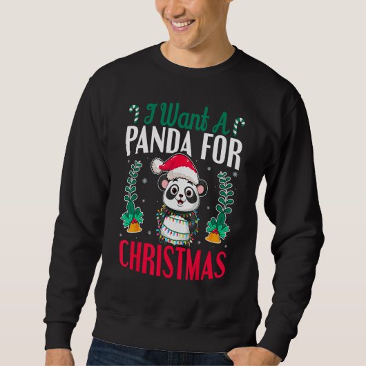 Funny Santa Panda Lover - I Want A Panda For Chris Trui (Voorkant)