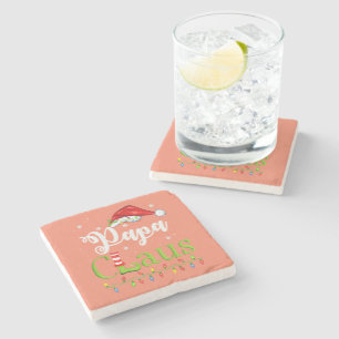 Funny Santa Papa Claus kerstwedstrijd familie Stenen Onderzetter