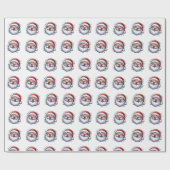 Funny Santa Pattern Cadeaupapier (Vlak)