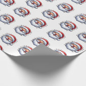 Funny Santa Pattern Cadeaupapier (Hoek)