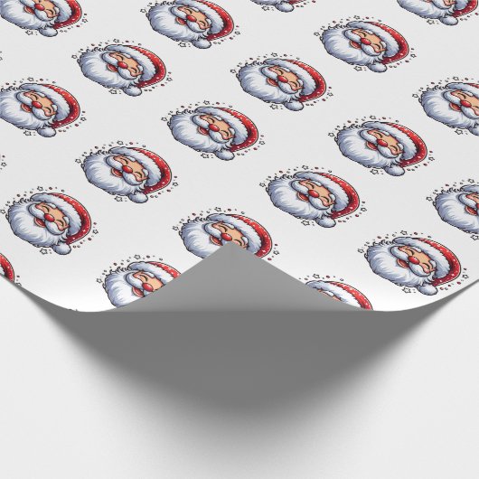 Funny Santa Pattern Cadeaupapier (Hoek)