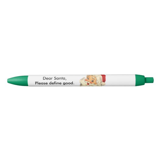 Funny Santa Pens: Beste kerstman, geef een goede d Zwarte Inkt Pen (Voorkant)