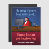Funny Santa Personalized Holiday Magnet Card (Voorkant / Achterkant)