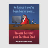 Funny Santa Personalized Holiday Magnet Card (Voorkant)