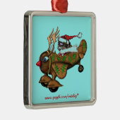 Funny Santa pilot op het Rudolph-plein Metalen Ornament (Rechts)