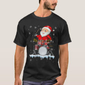 Funny Santa Play Drum Kerstdrummer Gi T-shirt (Voorkant)