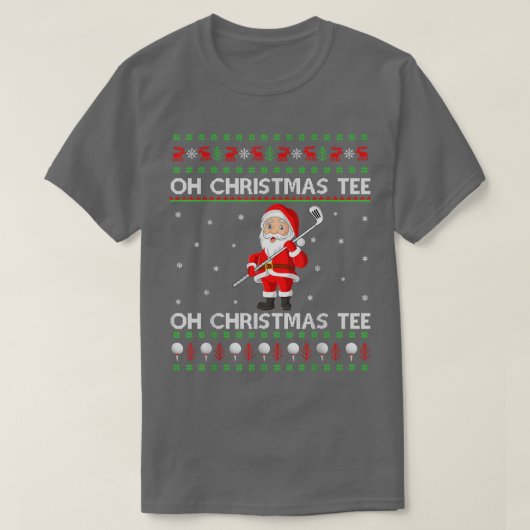 Funny Santa Play Golf Sports Ugly Golf Christma T-shirt (Design voorkant)