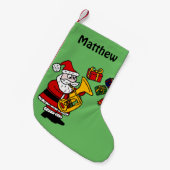 Funny Santa Play Tuba-kerststop Kleine Kerstsok (Voorkant (Hangend))