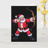 Funny Santa Playing Archery Holiday Christmas Xmas Kaart (Gele Bloem)