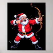 Funny Santa Playing Archery Holiday Christmas Xmas Poster (Voorkant)