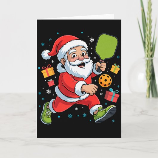 Funny Santa Playing Ckleball Holiday Christmas Xma Kaart (Voorkant)