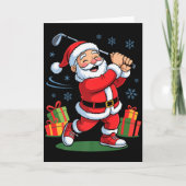 Funny Santa Playing Golf Holiday Christmas Xmas Pa Kaart (Voorkant)