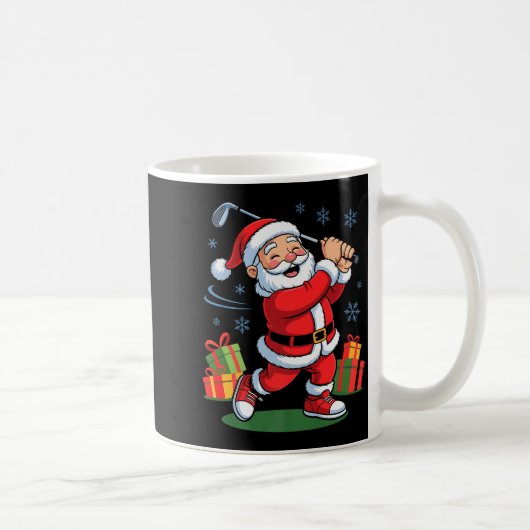 Funny Santa Playing Golf Holiday Christmas Xmas Pa Koffiemok (Rechts)