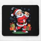 Funny Santa Playing Golf Holiday Christmas Xmas Pa Muismat (Voorkant)