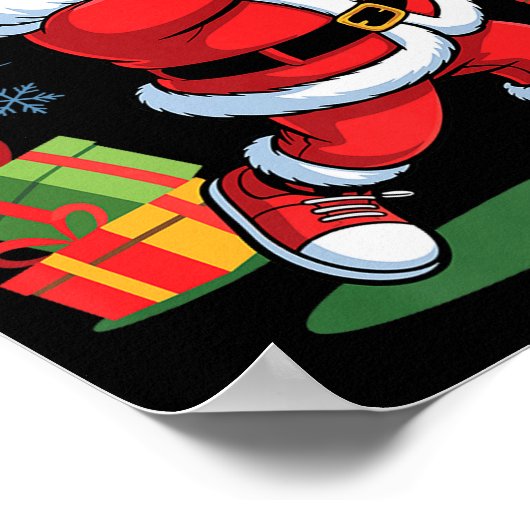 Funny Santa Playing Golf Holiday Christmas Xmas Pa Poster (Hoek)