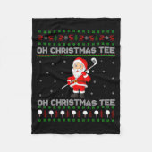 Funny Santa Playing Golf Srts Christmas  Fleece Deken (Voorkant)