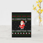 Funny Santa Playing Golf Srts Christmas  Kaart (Gele Bloem)