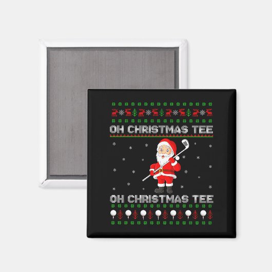 Funny Santa Playing Golf Srts Christmas Magneet (Voorkant / Achterkant)