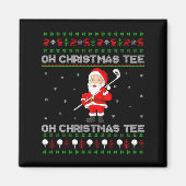 Funny Santa Playing Golf Srts Christmas  Magneet (Voorkant)
