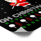 Funny Santa Playing Golf Srts Christmas  Poster (Hoek)