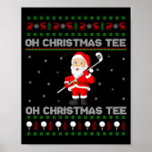 Funny Santa Playing Golf Srts Christmas  Poster (Voorkant)