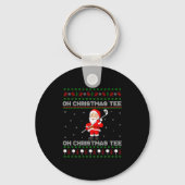 Funny Santa Playing Golf Srts Christmas  Sleutelhanger (Voorkant)