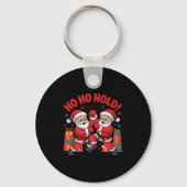 Funny Santa Playing Karate Martial Art Christmas X Sleutelhanger (Voorkant)