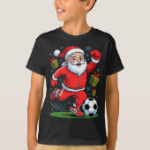 Funny Santa Playing Soccer Holiday Christmas Xmas  T-shirt (Voorkant)