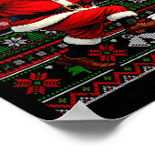 Funny Santa Playing Soccer Ugly Christmas Sweater  Poster (Hoek)