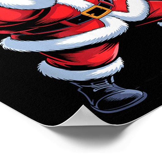 Funny Santa Playing Trumpet Holiday Chrismas Xmas  Poster (Hoek)