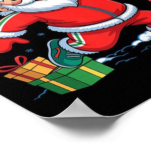 Funny Santa Playing Volleyball Holiday Christmas X Poster (Hoek)