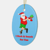 Funny Santa Plays Pickleball I Dash & Smash Fun Keramisch Ornament (Links)