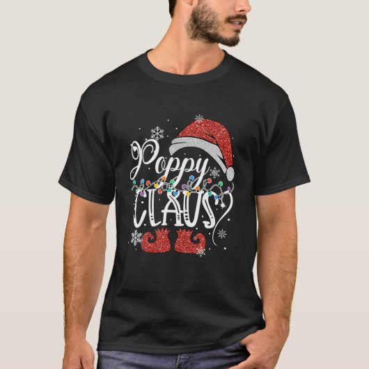 Funny Santa Poppy Claus kerstpyjama Familie G T-shirt (Voorkant)