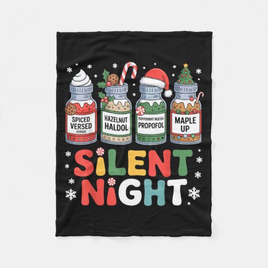 Funny Santa Profol Silent Night Icu Nurses Merry C Fleece Deken (Voorkant)
