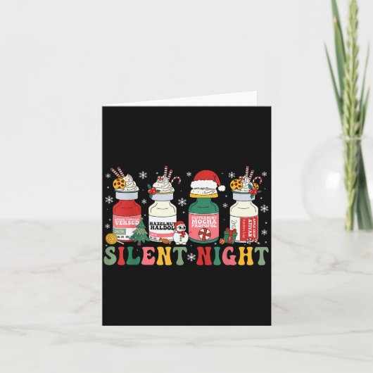 Funny Santa Profol Silent Night Icu Nurses Merry C Kaart (Voorkant)
