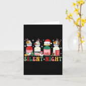 Funny Santa Profol Silent Night Icu Nurses Merry C Kaart (Gele Bloem)