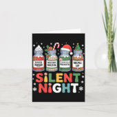 Funny Santa Profol Silent Night Icu Nurses Merry C Kaart (Voorkant)