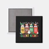 Funny Santa Profol Silent Night Icu Nurses Merry C Magneet (Voorkant / Achterkant)