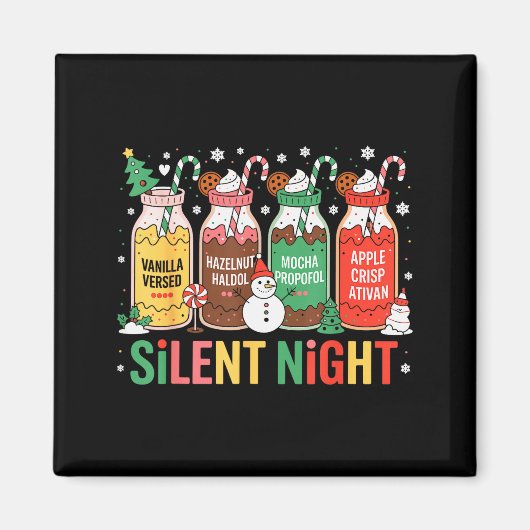 Funny Santa Profol Silent Night Icu Nurses Merry C Magneet (Voorkant)
