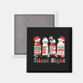 Funny Santa Profol Silent Night Icu Nurses Merry C Magneet (Voorkant / Achterkant)