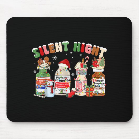 Funny Santa Profol Silent Night Icu Nurses Merry C Muismat (Voorkant)