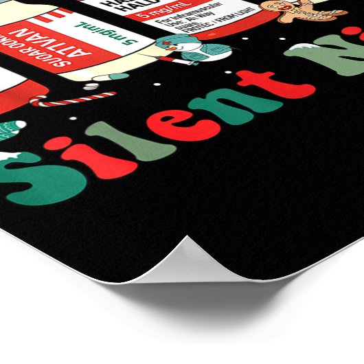 Funny Santa Profol Silent Night Icu Nurses Merry C Poster (Hoek)