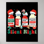 Funny Santa Profol Silent Night Icu Nurses Merry C Poster (Voorkant)