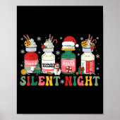 Funny Santa Profol Silent Night Icu Nurses Merry C Poster (Voorkant)