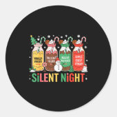 Funny Santa Profol Silent Night Icu Nurses Merry C Ronde Sticker (Voorkant)